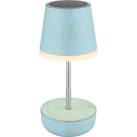 Tischleuchte LED Außenleuchte Höhenverstellbar IP44 blau Solarleuchte H 25 cm