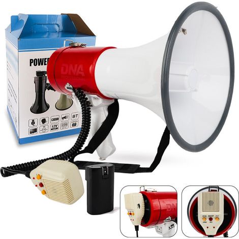 Megáfono DNA MEGA2, amplificador de voz de 50 W, sirena, USB, Bluetooth, AUX, micro SD (1/5)