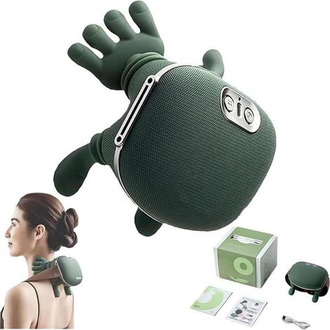 Masseur Chauffant Bionique Vert, Shiatsu Portable Sans Fil, Massage Cou et Dos, Tissus Profonds APPAREIL DE MASSAGE (1/5)