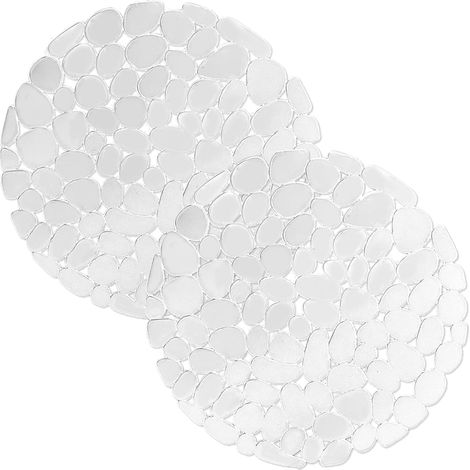 Lot de 2 Tapis Evier Cuisine, 29 x 29 cm, Tapis Evier à Faire Soi-Même pour Evier de Cuisine, Tapis D'évier à Drainage Tapide pour Vaisselle, Verrerie, Légumes. Transparent (1/5)