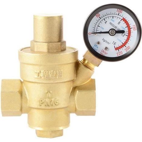 Régulateur de Pression d\'Eau Laiton Sans Plomb Réglable 3-4 20mm Réducteur de Pression d\'Eau Réducteur avec Barre de LBQ13-Ywey (1/5)