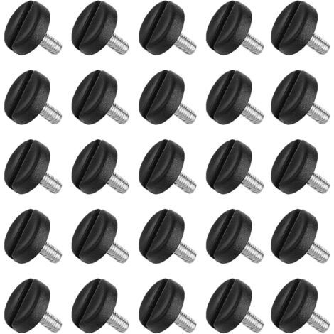 (Schwarz) 25-teiliges Set verstellbarer Möbelfüße, M6 x 20 mm verstellbare Möbelfüße, Nivellierschrauben, verstellbare Füße mit Schlagmutter, für Stühle, Tische, Sofas (1/5)