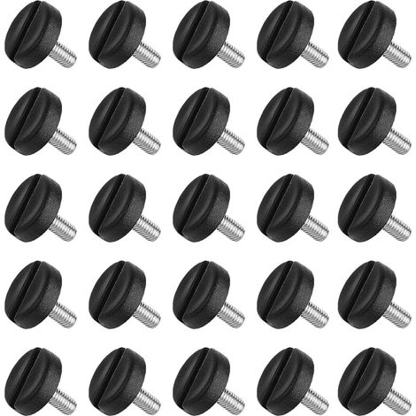 (noir) 25pcs base de meubles réglable, M6 x 20mm pieds de meubles réglables, vis de réglage vis de réglage pieds de nivellement, pieds réglables avec écrou d'impact, pour chaises, tables, canapés (1/5)