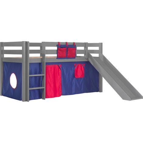Pack - Lit Enfant Toboggan & Tente "Pino Rouge" Gris (1/2)