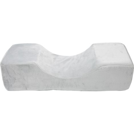 Oreiller en U pour extension de cils, gris argenté, usage professionnel en institut de beauté, pose de cils confortable. (1/5)