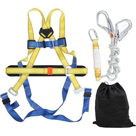 Kit de protection contre les chutes de harnais de sécurité, harnais de toiture complet à 5 points pour la construction extérieure (1/4)