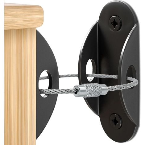 Möbelanker (10er-Pack) Anti-Kipp-Möbelklammern, 400 lb Zugfestigkeit, robuste Metallbefestigungen, um das Herunterfallen von Babys und Haustieren zu verhindern (1/4)