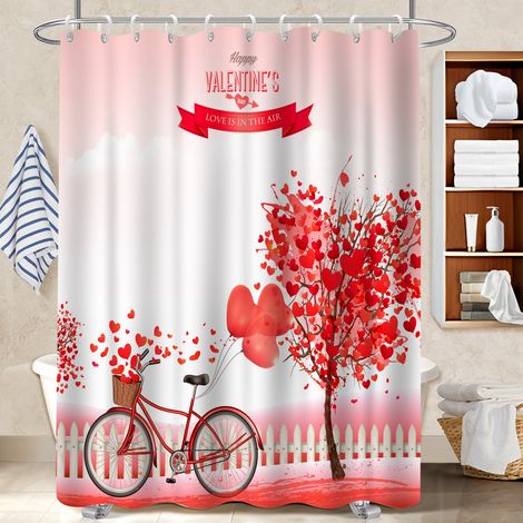 Rideau de douche imperméable en polyester 180x180 bordure lestée rideau séchage rapide pour délimiter l’espace dans une salle de bain ouverte (1/5)
