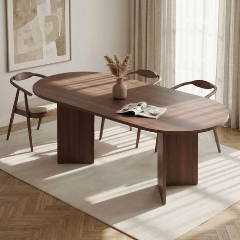 Ovaler ausziehbarer Tisch Walnuss - Japandi - 160-200 cm - Sota