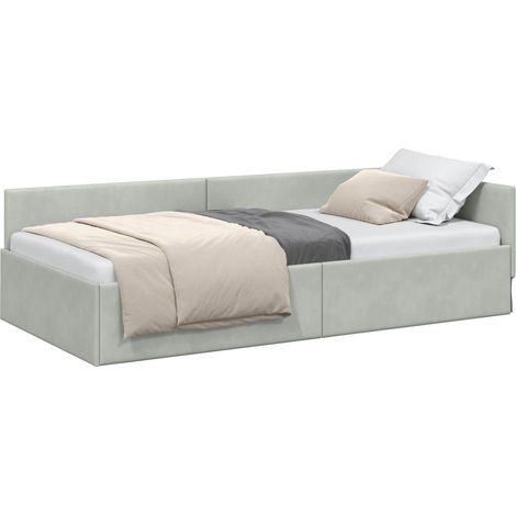 Estructura de cama en esquina Gris Claro 90 cm x 200 cm vidaXL