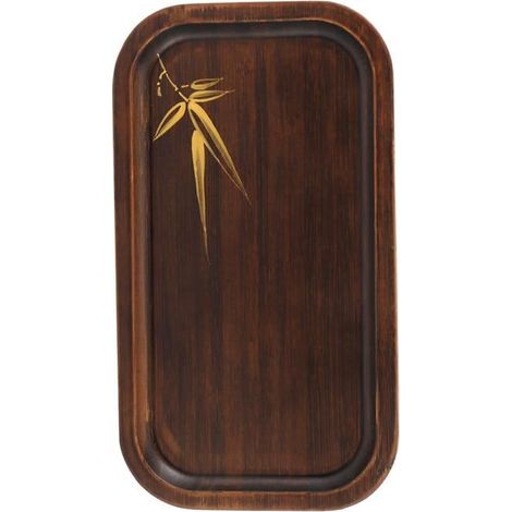 1 plateau à thé bambou, rectangulaire 25x14x2 cm, marron naturel, design élégant pour salon ou salle à manger (1/4)