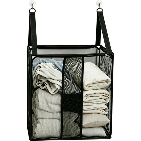 Panier à linge pliable , de rangement en filet pour vêtements , suspendu , convient la salle bain , (1/5)