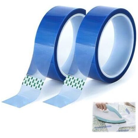 2 Rouleau Ruban Adhesif Haute Temperature, 20mm x 33m Ruban Isolant Ruban Adhésif Résistant à la Chaleur, Ruban Adhésif pour Masquage, Soudure, Carte de Circuit Imprimé Isolant, Imprimante 3d(Bleu)