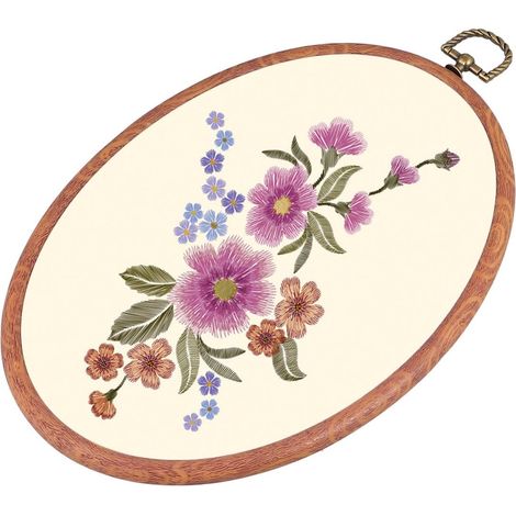 Telaio da ricamo ovale, effetto legno, 18x25 cm, set da 3 (1/5)