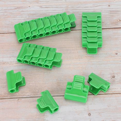 Lot de 24 pinces de fixation en plastique pour film de serre, accessoires de jardinage pour tubes de 11 mm (1/5)