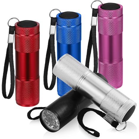 5 Pièce Lampe de Poche Enfant, Mini Lampe Torche Nuit, Petite Lampe de Poche avec Lanyard, Lampe Torche pour Camping Randonnée Outdoor (1/5)