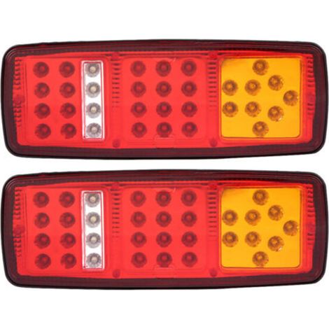 Feux arrière LED 12 V pour remorque, camping-car ou camion – 1 paire avec fonctions frein, clignotant et marche arrière (1/4)