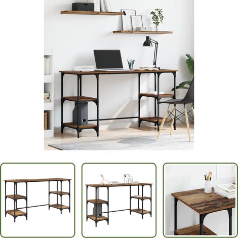 Schreibtisch Altholz - Schreibtisch mit Regal Altholz 140 x 50 x 75 cm Holzwerkstoff (1/5)