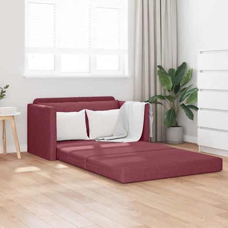 Canapé-Lit,Lit de jour,Lit de repos 110cm Bordeaux tissu (1/5)