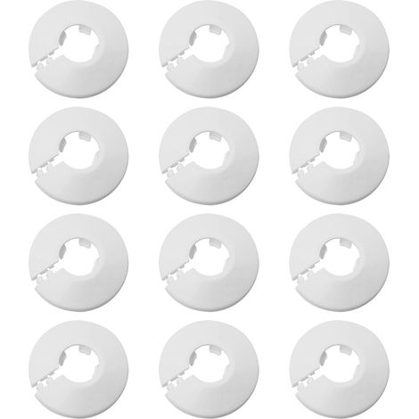 Cache-Tuyaux Radiateur - 12 Pièces - Plastique Blanc - Pour Tuyau 16mm - Décoration Chauffage - Diamètre 47mm (1/5)