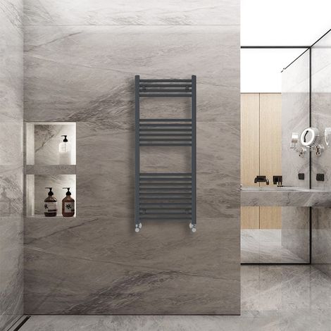WarmeHaus Heated Straight Towel Radiator Anthracite 1200x500mm