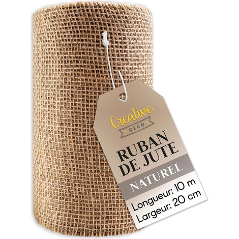 Ruban Chemin de Table Jute 20cm x 10m Beige Naturel pour Mariage