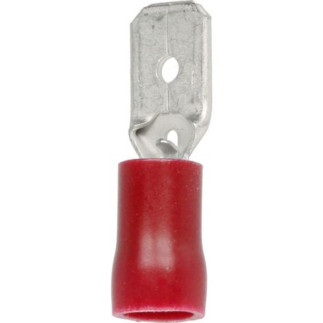 Clip mâle semi-isolé rouge 0,5 -1,5 mm² raccord 6,3 x 0,8 mm
