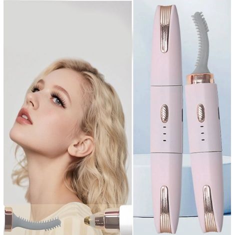 Recourbe-cils et tondeuse à sourcils électrique 2 en 1 - Rose - Rechargeable par USB - Chauffage rapide en 6 secondes - Conception anti-brûlure (1/5)