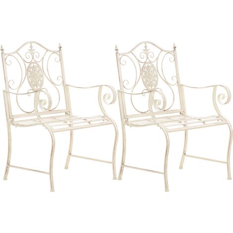 Set de 2 sillas de jardín Punjab Crema antiguo (1/5)