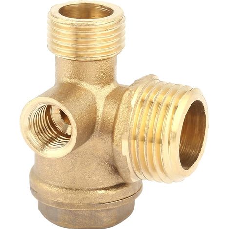 3 Way Male Thread Compressor Check Valve Tube Connector for Connecting Hoses and Air Compressors 20 x 16 x 10 mm