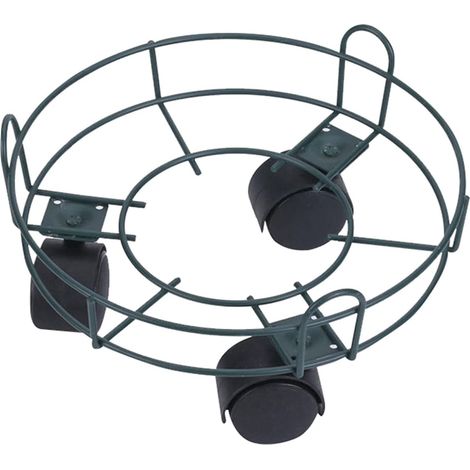 Support à plantes en métal de 25 cm, porte-pot de fleurs rond à roulettes, P (1/5)