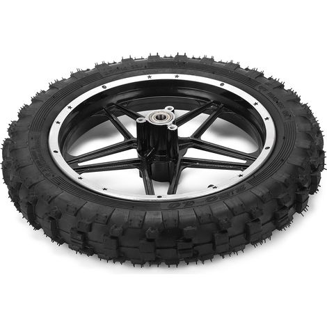Pneu avant 10x2.5 en caoutchouc de remplacement compatible mini moto cross 47cc 49cc 2 temps, roue avant robuste, pneu tout terrain pour dirt bike. (1/5)