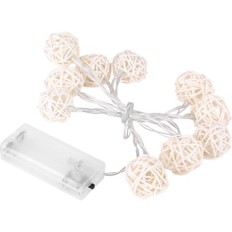 10LED Indoor String Light Rattan Ball Lights Christmas Wedding Birthday Party Decor White (1/5)
