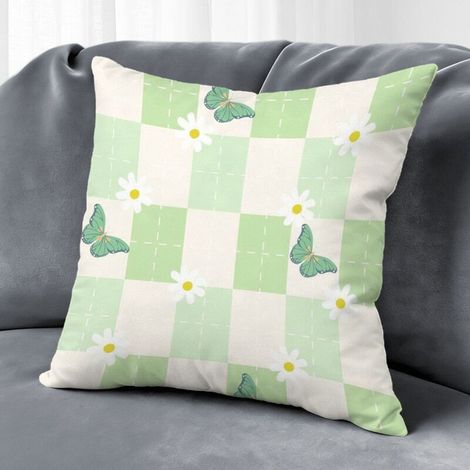 Housse de coussin feuilles printemps, décoration salon,40×40cm (1/5)