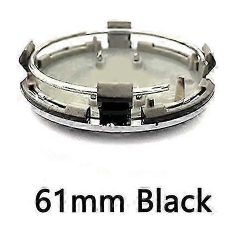 Lot de 4 enjoliveurs de roue de voiture gris et noir, 135 mm, 69 mm, 68 mm, 61 mm et 60 mm, avec logo et badge anti-poussière. Accessoires auto. Noir 61 mm 4M0601170 (1/5)