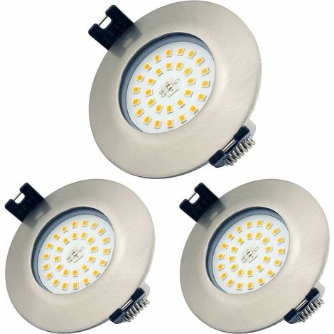 LED-Einbaustrahler Badezimmer IP44 7W rund ultraflach weiß 3000K warm 220V Deckeneinbaubeleuchtung für Küche, Wohnzimmer, Flur (3er-Set) [Energieklasse A++] (1/4)