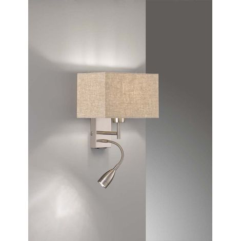 Applique lampe de lit lampe de lecture spot flexible chambre lumière lin beige