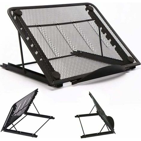 royaluxe -Support pour ordinat portable, support pour ordinat portable pliable en aluminium, support réglable pour ordinat portable, support pour ordinat portable ventilé avec coussin en caoutchouc (1/5)