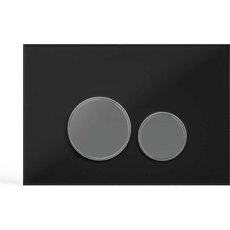 Drückerplatte Glas Schwarz Kompatibel zu Geberit Duofix Sigma (UP 320) 2 Mengenspülung (1/4)