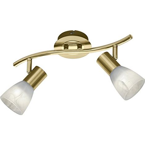 Faretti da Soffitto Barra 2 Spot Led Orientabili Ottone Vetro Levisto GD Trio (1/4)