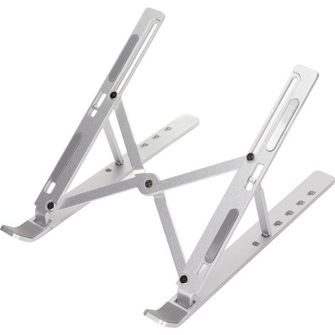 Laptopständer aus Aluminiumlegierung, höhenverstellbar, rutschfeste Gummifüße, faltbar, kompakt, leicht und robust. Silberner Laptopständer N3 aus Aluminiumlegierung (18 Zoll). (1/5)
