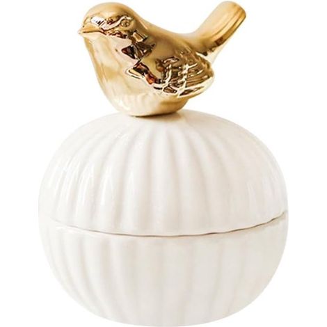 Boîte à alliances en céramique, écrin à bagues décoratif en forme d’oiseau, boîte à bijoux pour mariage, fiançailles et présentation de bagues (1/5)