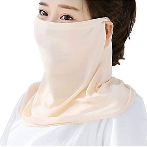 masque Solaire De Protection Du Cou Pour Femme (beige) Masque Facial De Protection Solaire Masque De Cou Monocouche Foulard De Protection D't Lger (1/5)