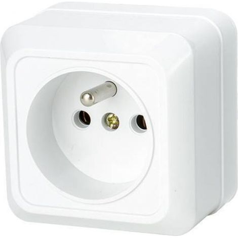 Standard-Eurostecker (französisch), Einzelstecker, hitzebeständig und für verschiedene Einsatzbereiche geeignet, weiß