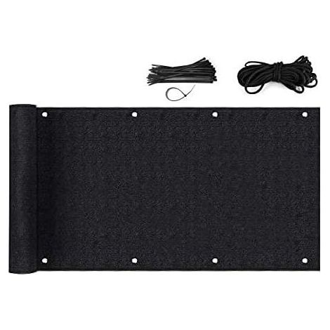Brise-Vue pour Balcon Résistant aux UV Perméable à l’Eau pour l’été et l’Hiver, avec Attaches de câble et Corde, 90x 500cm (1/5)