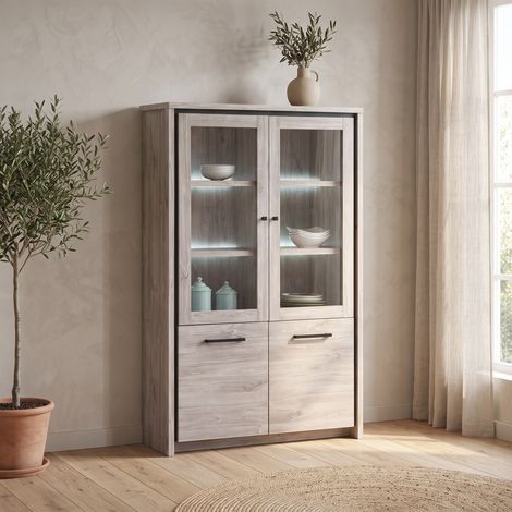 Vitrine contemporaine chêne gris Oliviera (1/5)