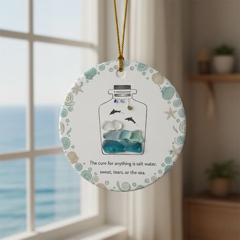 Ornement En Verre De Mer - Décor Festif Pour Arbre De Noël Et Cheminée - 8 cm - Multicolore (1/3)