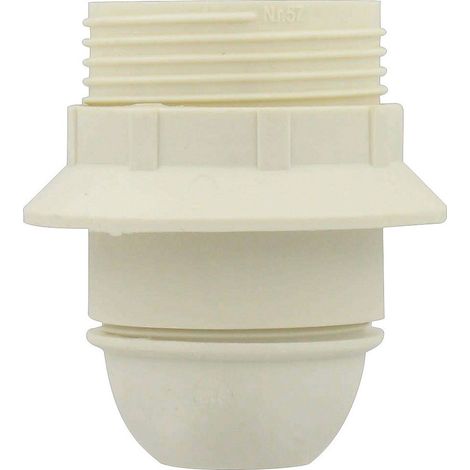 Casquillo E27 de plástico con conexión de 10 mm de diámetro blanco