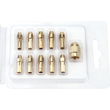 Jeu de 11 mandrins de perçage en cuivre à 4 mors pour mini meuleuse électrique, outil rotatif 0,5-3,2 mm
