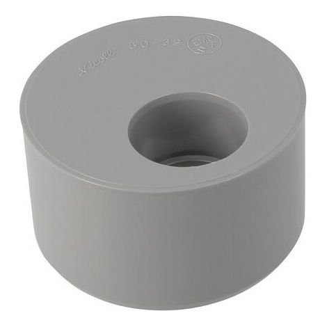 Riduttore in PVC incorporato, 80 mm maschio, 32 mm femmina.